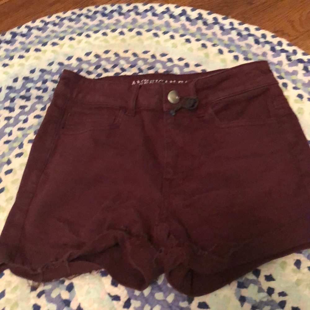 Maroon American Eagle jean shorts size 2